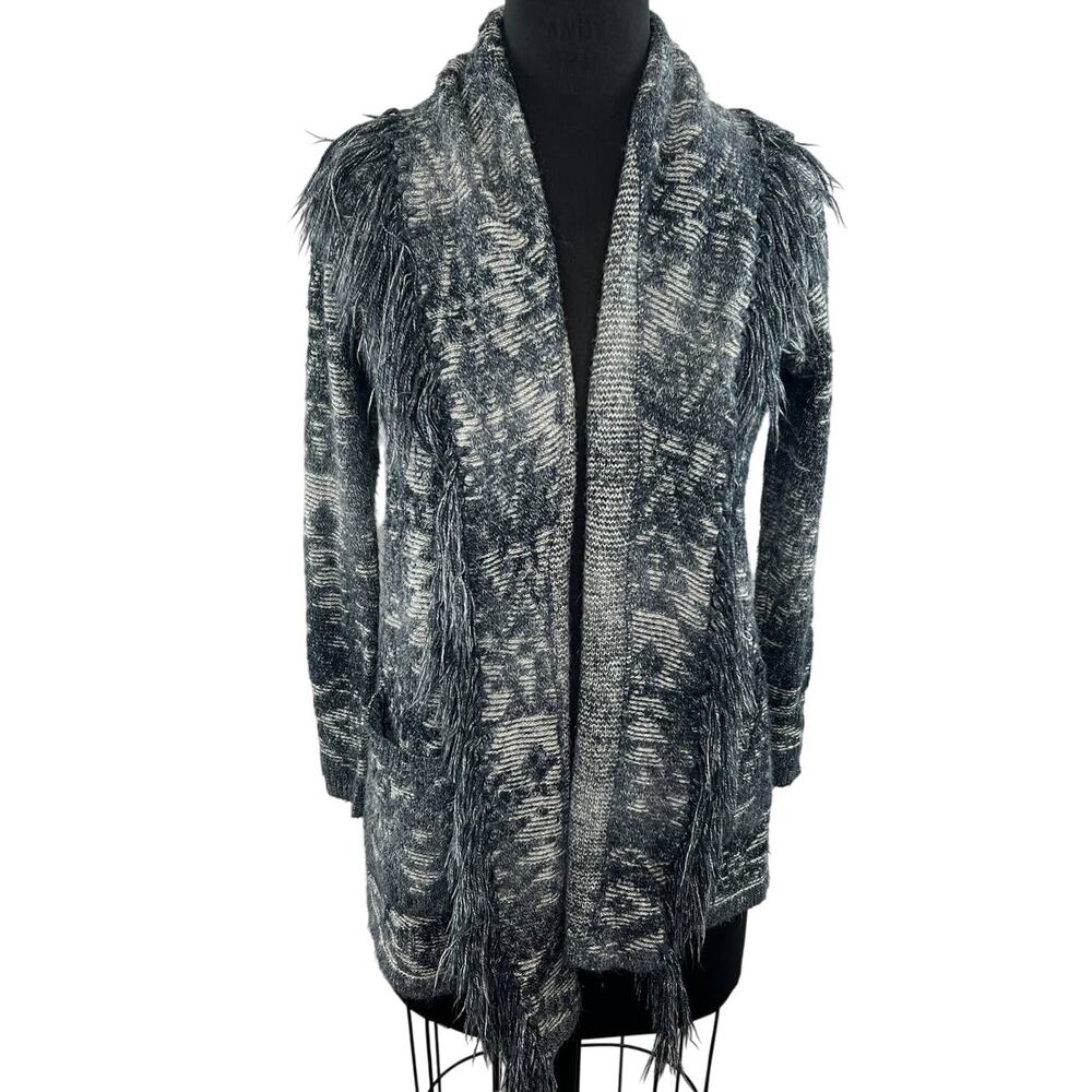 Denim & Supply Ralph Lauren Southwest Aztec Shawl Gray Fringe Sweater Cardigan S